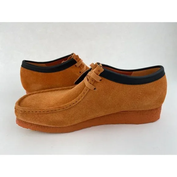 Clarks Originals Wallabee Orange Suede Men's Shoes Chukka Boots Limited Edition - Picture 12 of 12